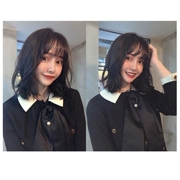 [大 点 家] 19 năm đầu xuân Phụ nữ khí chất nơ đa năng Slim cotton và áo khoác đen phù hợp với áo khoác nữ
