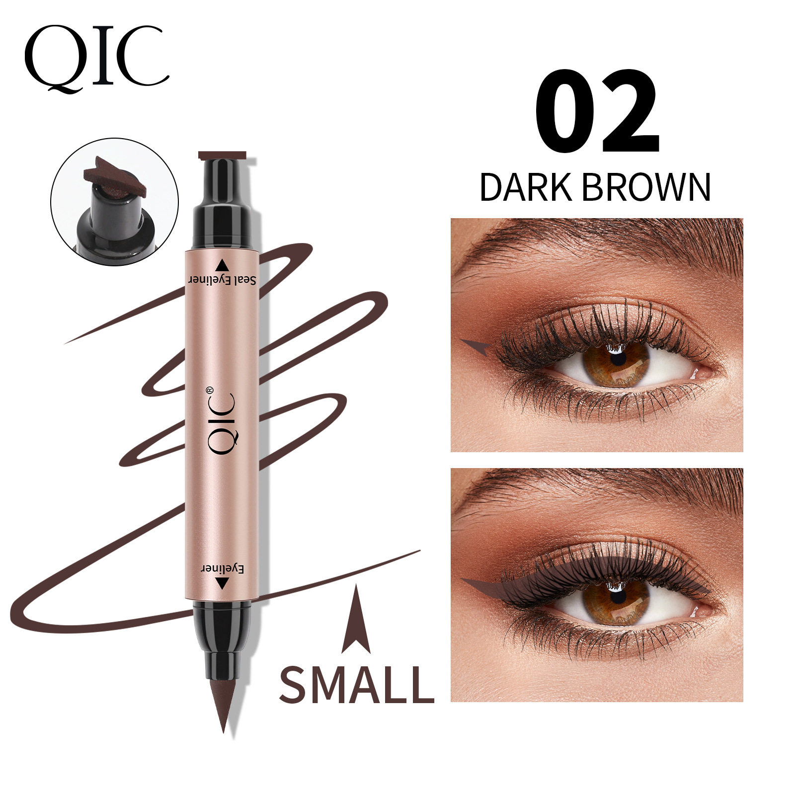 Color seal eyeliner double-headed not easy to decolorize anti-sweat not smudge eyeliner mascara novice beginners