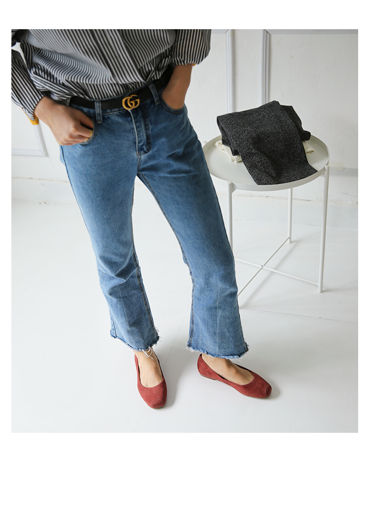Đáy phẳng retro khâu đơn giản miệng nông da báo lông ngựa lái xe bà ngoại đầu tròn đặt chân thấp giúp giày đơn nữ thuyền OL giày đông hải nữ