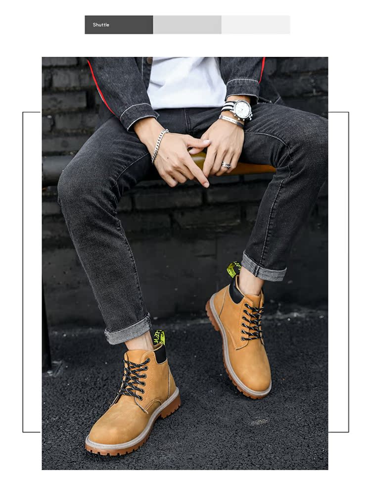 Martin ủng nam mùa đông cao cộng với giày nhung cotton dày xu hướng giày nam công cụ đại hoàng giày bảo hộ nam