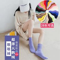 New Products Pile Socks children Summer thin Air Breathable Ice Socks Children Han Prints Tide 100 Lapped Candy Color Day Ensemble