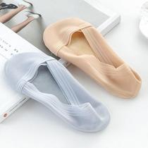 Boat Sox womens pure cotton shallow mouth invisible socks Han version Spring Summer ice silk low Help pure color 100 hitch a big code socks summer