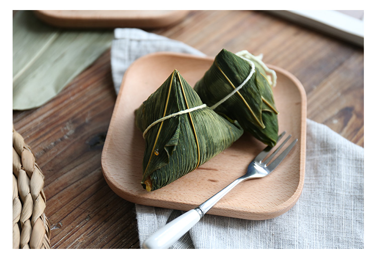 Không sơn 木 Bộ đồ ăn tròn kiểu Nhật Bản món ăn nhẹ món ăn trái cây sấy khô bằng gỗ coaster vuông bằng gỗ rắn bát mat pad cà phê đĩa gỗ đẹp