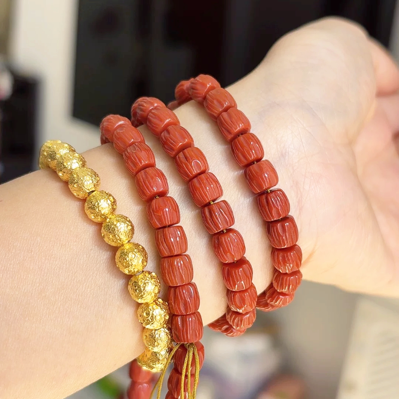 Natural Southern Red Agate Beads 7mm Straight-Cut 108 Strands (with Certificate, Consignment Items Are Non-Returnable)