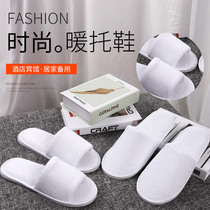 10 pairs of disposable slippers White coral velvet room half-pack slippers Home hospitality bedroom slippers