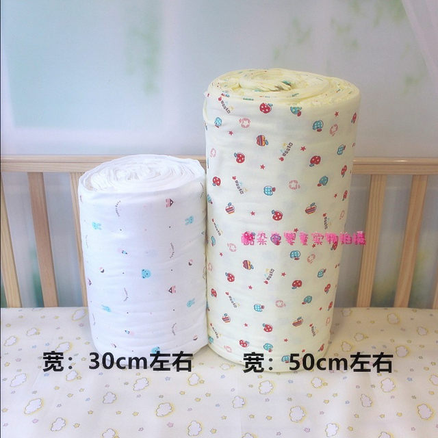 Newborn pure cotton diapers baby diapers randomly cut cotton soft absorbent knitted fabric full roll bucket cloth 3 meters