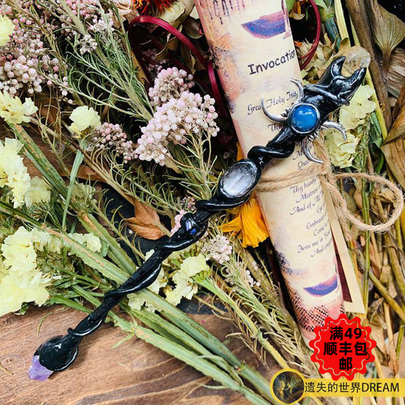 The triple goddess artisanal crystal scepter Each unique and picture may vary slightly