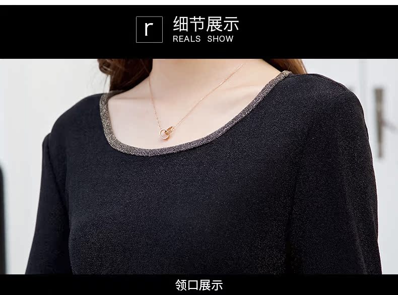 Ou Shiman Jin 2018 mùa thu mới của phụ nữ khí chất cổ tròn tay áo bảy điểm Đầm lụa mỏng J18CL1695 thời trang nữ