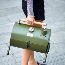 Portable outdoor barbecue oven Home Indoor charcoal tools More than 3-5 people round charcoal grill grill