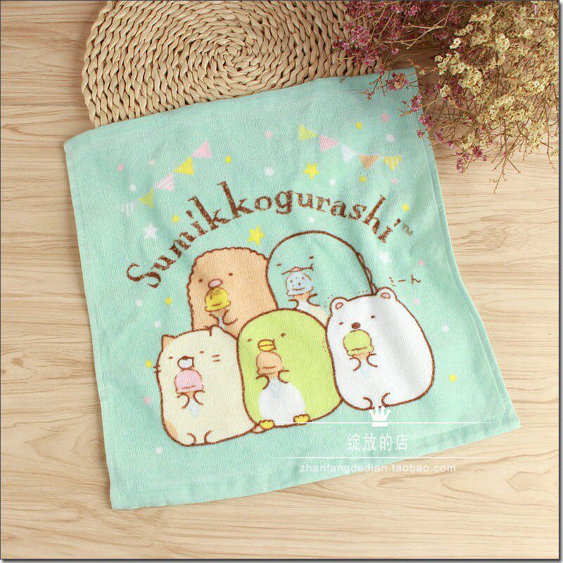 The owner recommends foreign trade export original single surplus goods pure cotton cut velvet active printing corner biological generous towel to wipe hands