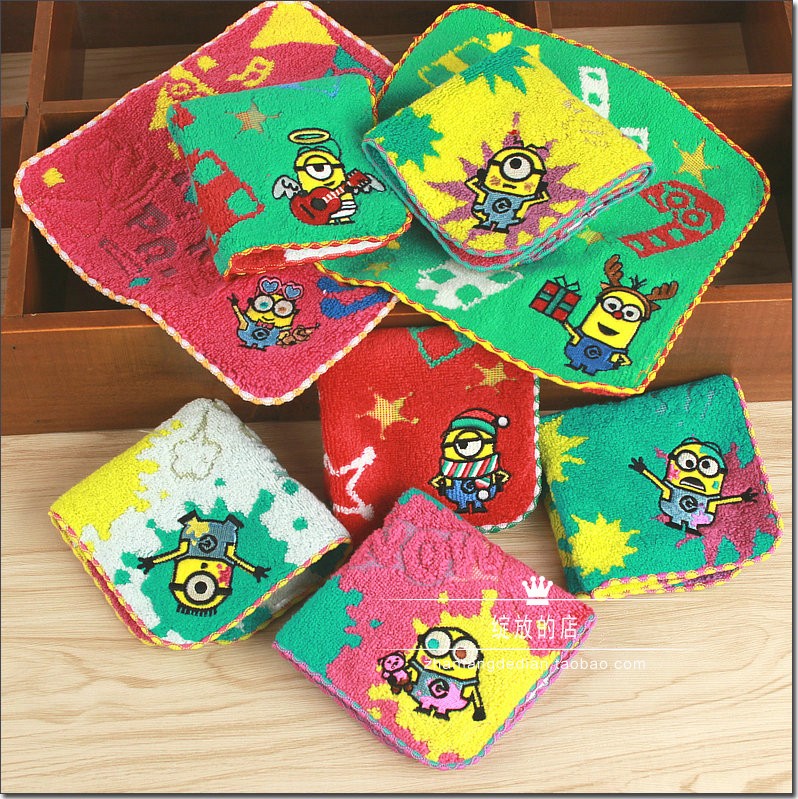 Hot sell simple cotton piece embroidered color bag cloth small H person exquisite cartoon square towel handkerchief