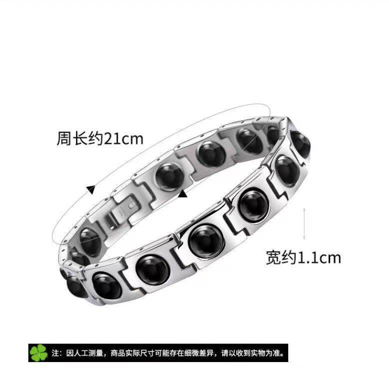 Men's Bracelet, Simple and Personalized, Titanium Steel, Retro Jewelry, Magnetic Therapy, Health Care, Magnetic Bracelet, Adjustable Length