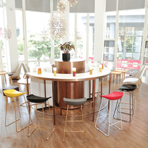 Modern minimalist bar chair Golden fashion creative casual bar chair Cafe high foot bar stool home front desk