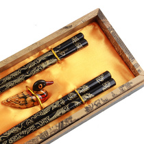 Chinese style characteristic chopsticks Wedding return gift chopsticks send foreigners craft creative gifts Boutique gift box Wooden chopsticks