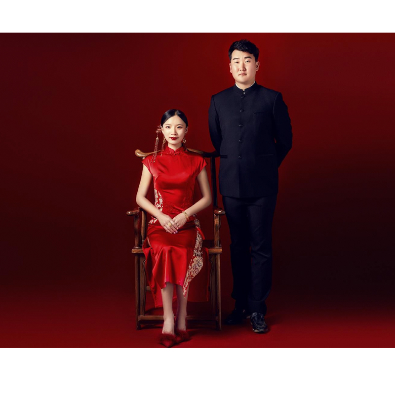Red evening dress for bride, cheongsam, suhe traditional wedding dress, 2021 years, Chinese style Red evening dress for bride, cheongsam, suhe traditional wedding dress, 2021 years, Chinese style