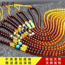 Natural Amber Beeswax Necklace Women Rainbow Corset Wash Chain Gradient Pendant Lanyard Long Short choker