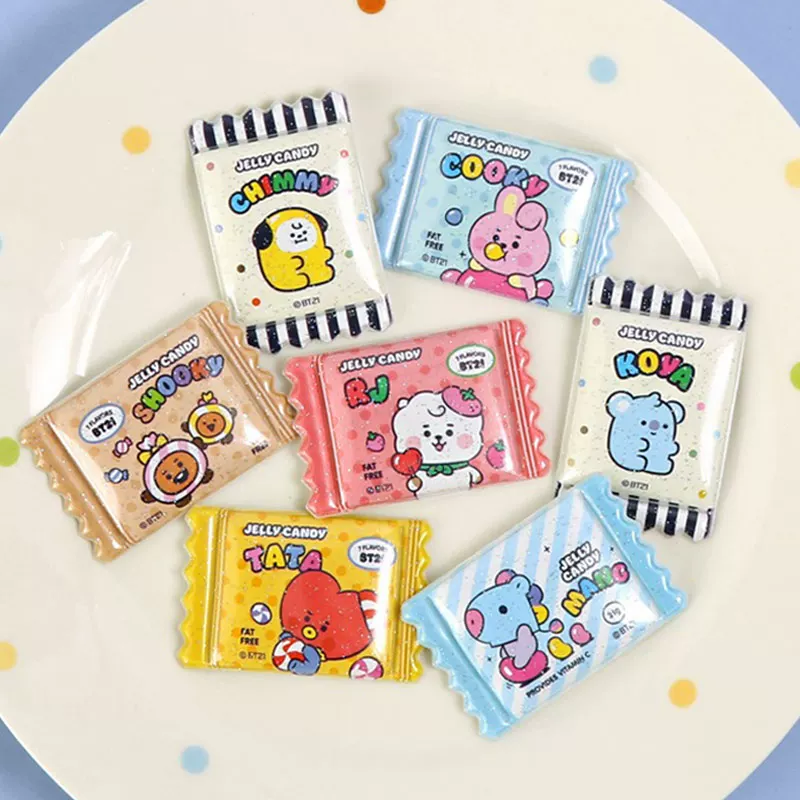 BT21 BTS candy серия холодильник стикер магнит мультфильм сообщение белая доска хранение декоративная наклейка 3 набора