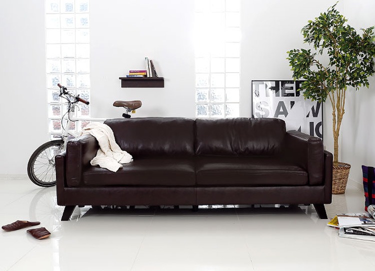 căn hộ nhỏ sẵn sàng sofa đen văn phòng văn phòng kiểu Nhật Ghế sofa quán cà phê da Bắc Âu duy nhất đôi ba - Ghế sô pha sopha bed