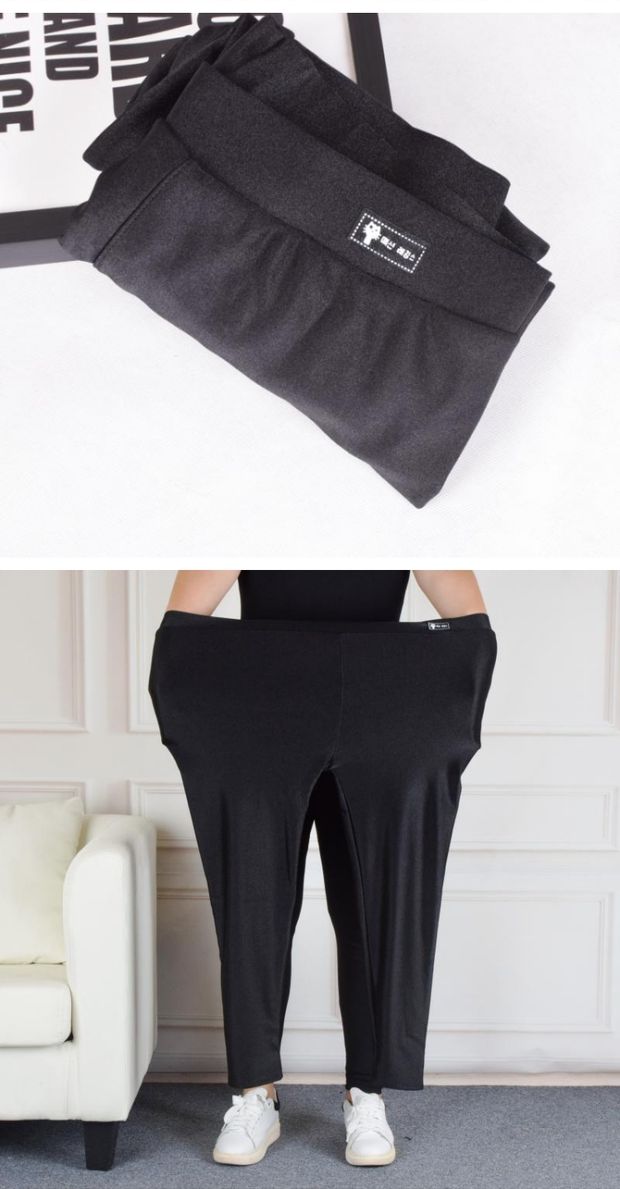 Mùa thu và mùa đông quần dài eo cao của phụ nữ mỏng và nhung mặc quần legging cộng với quần lửng cỡ lớn chất béo ấm quần cotton đen dày áo khoác da nữ