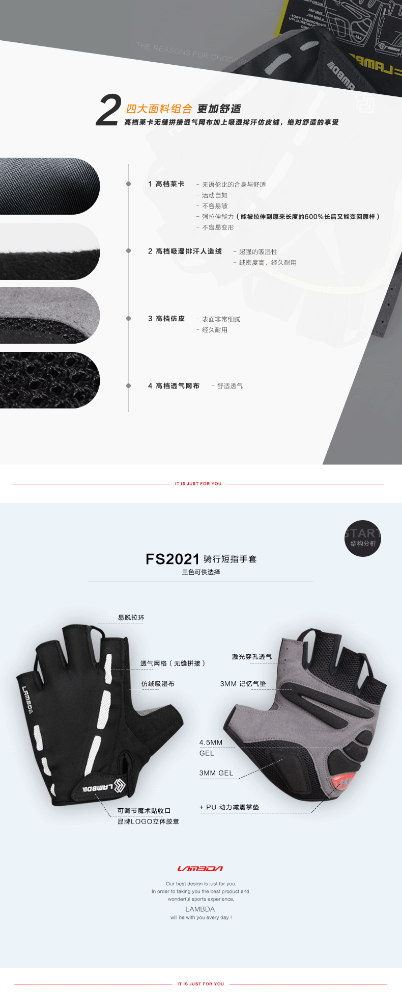 Gants pour vélo mixte LAMBDA - Ref 2247685 Image 10