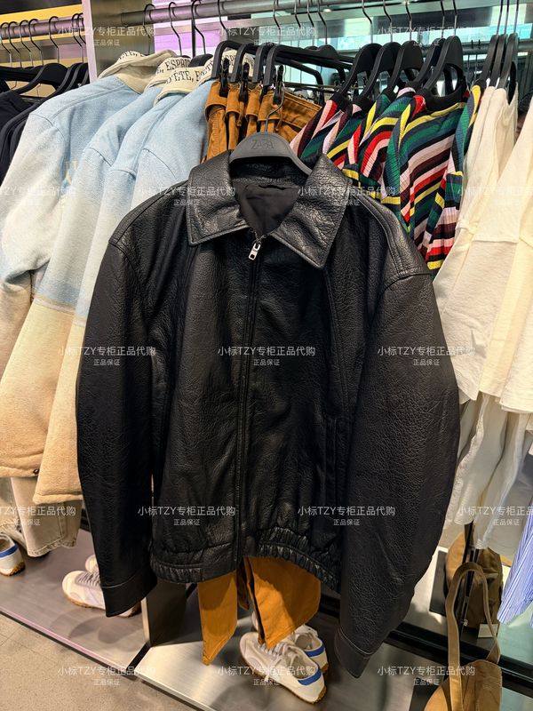 September Zara Domestic Purchasing Agent Men's Clothing Loose Leather-Effect Zipper Jacket 3918404 September Zara Domestic Purchasing Agent Men's Clothing Loose Leather-Effect Zipper Jacket 3918404