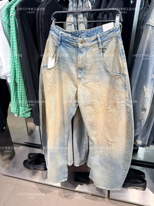New Arrivals in October Zara Domestic Purchasing Agent Men's Retro Effect Loose Fit Denim Jeans 0840449 406