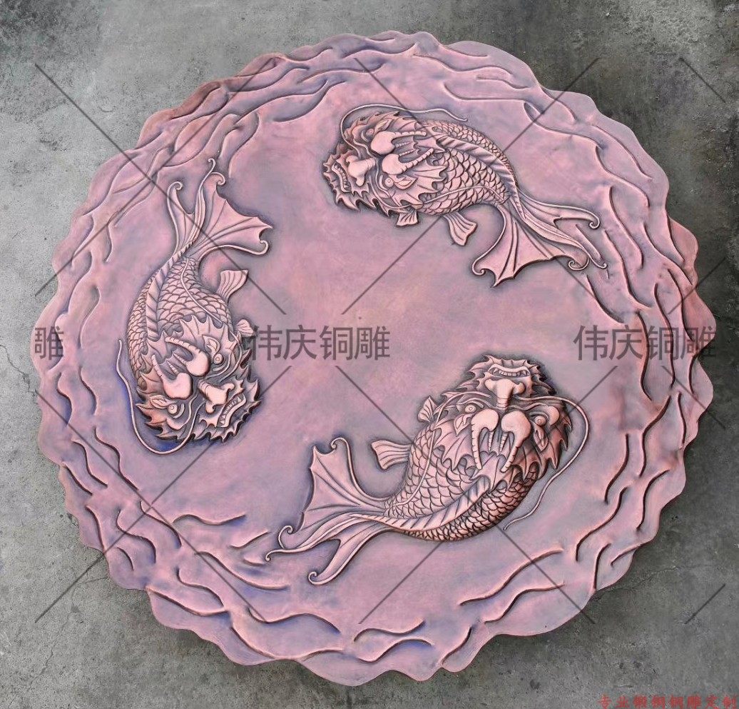 Bronze Sculpture Crafts Gift Hem Accessories Custom Relief Copper Plate Mural Culture Background Wall Decoration Wrought Copper Hand Sculpted Bronze Sculpture Factory