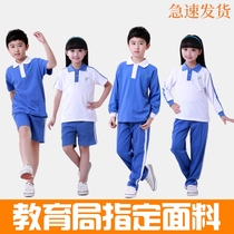 Uniformes scolaires unifiés de Shenzhen pour les élèves du primaire en été automne et hiver vêtements de sport pour hommes et femmes hauts à manches courtes pantalons à séchage rapide
