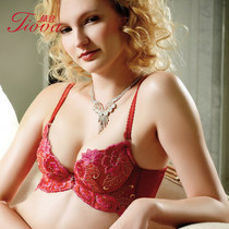  Womens underwear counter 70C75C bra big chest thin cup butterfly circumference high side collection 3 4 bra special offer