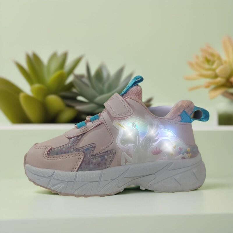Dilong Unicorn Girls' New Sneakers, Comfortable and Lightweight, Genuine Store Product, Autumn and Winter Luminous Functional Shoes, Casual