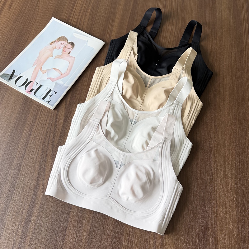 【Big Busts, Close Your Eyes and Buy!】Summer Thin Bra for Women with Large Busts, Rabbit Ear Cups, Side Breast Gathering, Anti-Sagging Bra