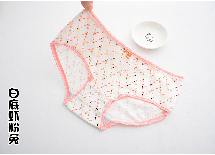 4 sau phát triển mùa xuân và mùa hè phim hoạt hình sinh viên bông cô gái đồ lót eo thấp cotton dễ thương kích thước lớn tóm tắt