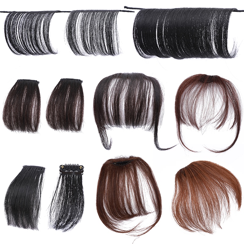 Traditional Chinese Opera Handmade Bangs, Huangmei Opera Flower Girl Wig Style, Lightweight, Bangs Reaching the Eyebrows, Theatrical Performance Invisible Bangs