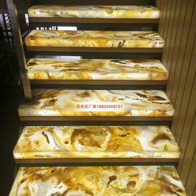 Pervious to light slate artificial jade background wall round column imitation marble lamp decoration materials manufacturers pin