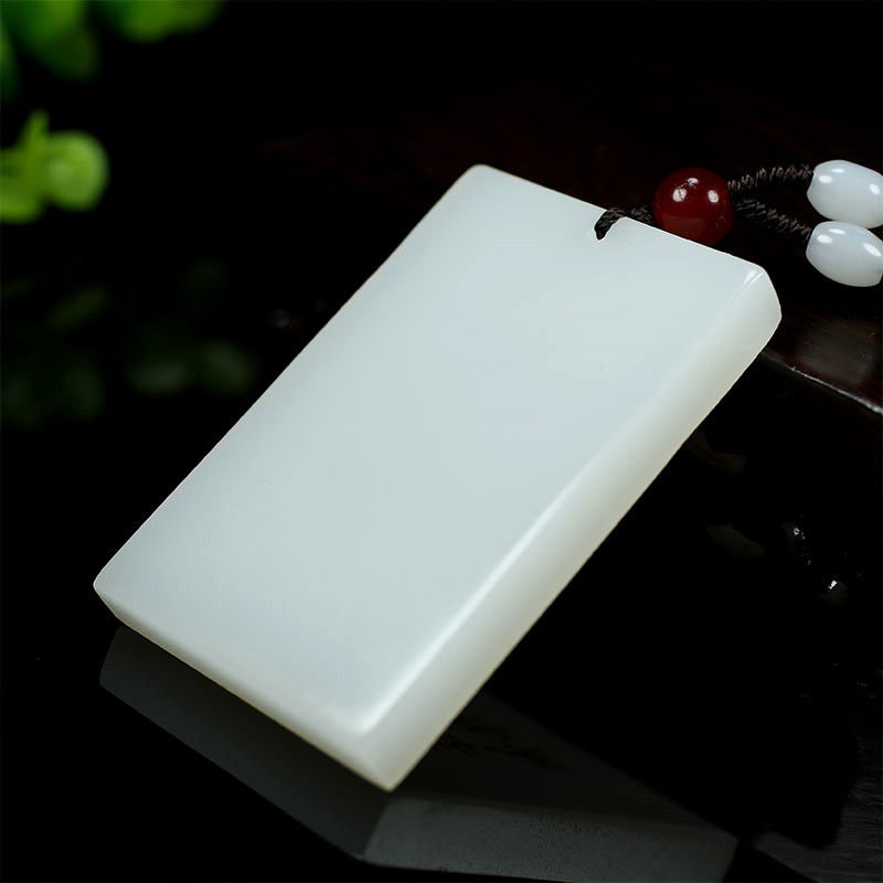 Ping An uneventful male and female cash jade necklace Afghan white jade jade pependant white light plate jade pendant jade pendant
