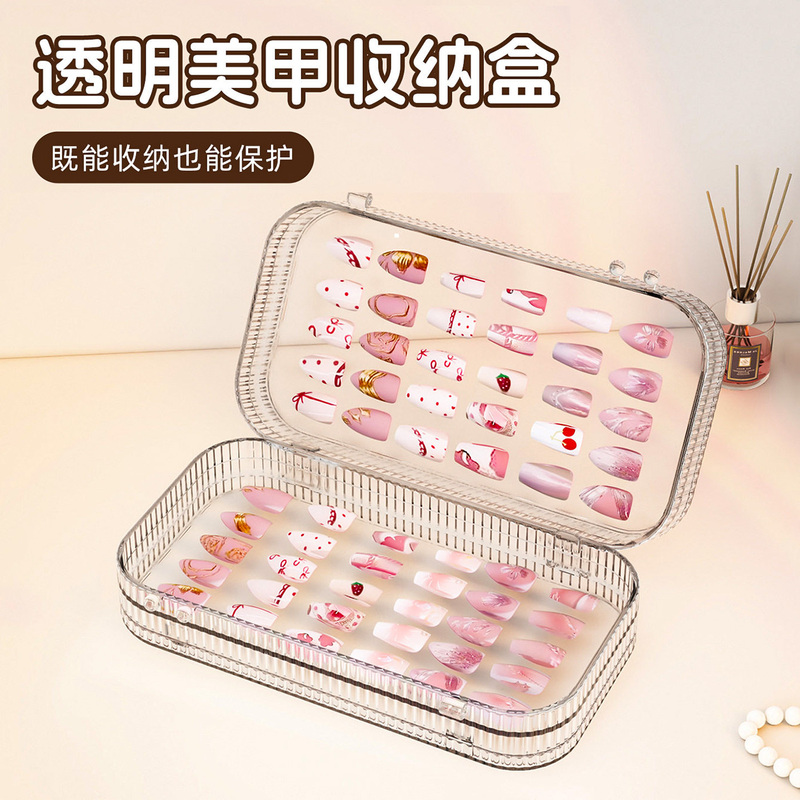 Nail Art Wearable Nail Transparent Storage Box, Special for Nail Pieces, Foldable, Sealed, Dust-Proof Display Cabinet, Jewelry Storage Box Nail Art Wearable Nail Transparent Storage Box, Special for Nail Pieces, Foldable, Sealed, Dust-Proof Display Cabinet, Jewelry Storage Box