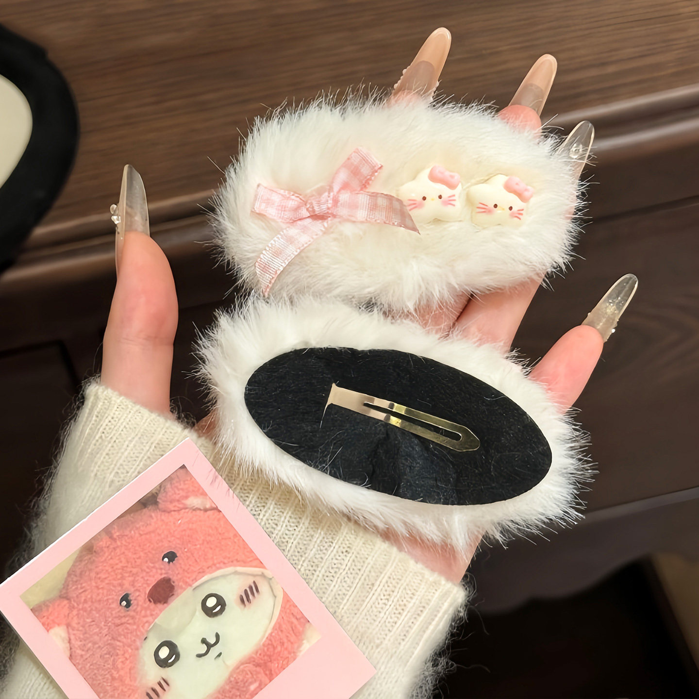 Autumn and Winter ins Plush Cute Cat Hairpin Fluffy Star Cute Hair Clip Sweet Hair Accessory for Girls Bangs