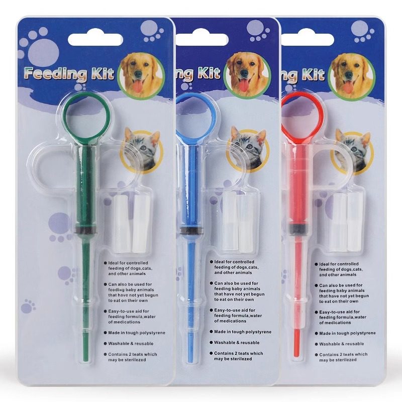 Pet Medicine Feeder, Cat Pill Feeding Tool, Syringe, Dog Press-Type Integrated Medicine Feeding Stick, Liquid Capsule Feeding
