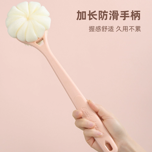 Купание щетки, потирая назад, не просите длинную ручку мягкие волосы с двумя с двумя ванными комнатами втирая грязь, серая спина, растирание ванны и артефакт ванны