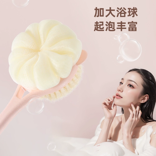 Купание щетки, потирая назад, не просите длинную ручку мягкие волосы с двумя с двумя ванными комнатами втирая грязь, серая спина, растирание ванны и артефакт ванны