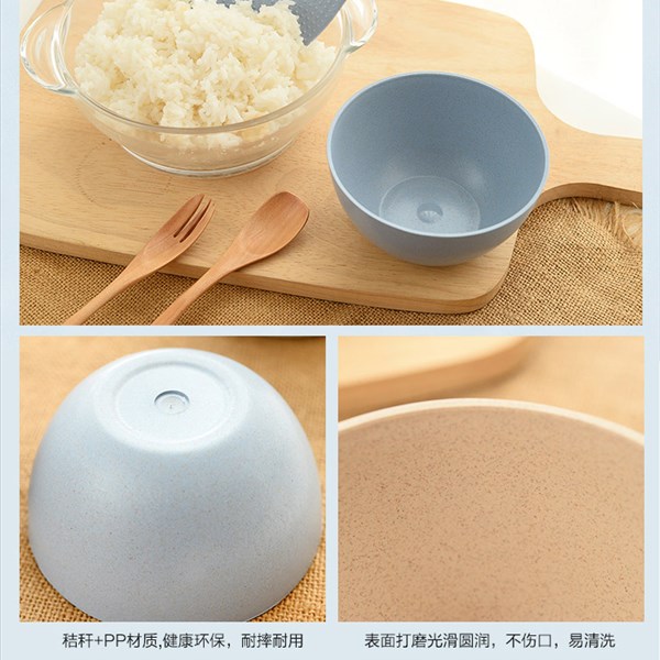 Lúa mì thân thiện với môi trường dễ thương ăn bát bộ đồ ăn gia dụng sáng tạo bát cơm ăn liền đĩa nhựa dùng 1 lần