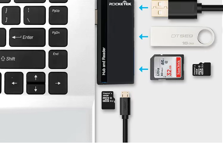 USB3.0HUB + đầu đọc thẻ đa chức năng Microsoft bề mặt viên nén phụ tùng-one nở - USB Aaccessories