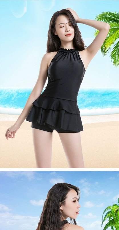 Áo tắm Hàn Quốc nữ xẻ váy bảo thủ gợi cảm ngực nhỏ tụ tập giảm béo bụng suối nước nóng kích thước lớn đồ bơi áo tắm bộ đồ bơi 2 mảnh