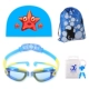 Прозрачное синее и желтое зеркало для плавания+синяя звездная шляпа+AC-6 Blue+Blue Fish Sack