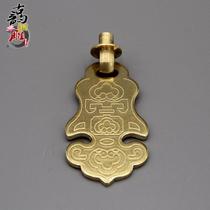 All copper antique Chinese style single hole handle Brass Ruyi handle Drawer cabinet door handle Furniture hardware Copper accessories