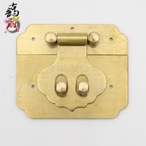 Chinese antique jewelry box box buckle Lock buckle buckle Old-fashioned furniture lock piece Lock nose box row Hardware Pure copper accessories