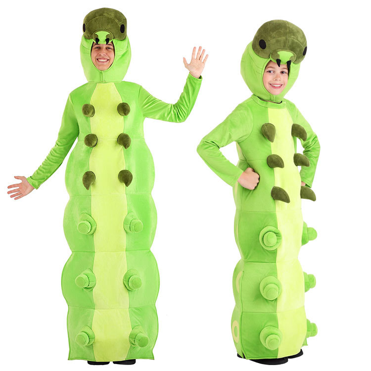 Halloween Children's Day Party Stage Performance Adult and Children Green Caterpillar Cosplay Costumes Halloween Children's Day Party Stage Performance Adult and Children Green Caterpillar Cosplay Costumes
