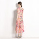 2023 Summer New Chiffon Dress Two-piece Irregular Lace-Up Long Skirt