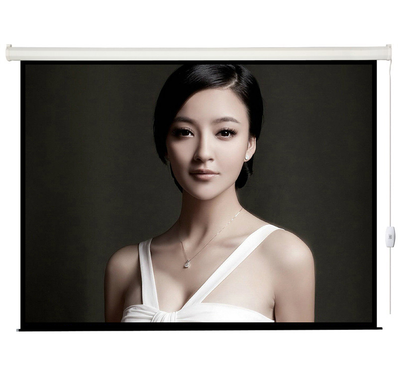 Projection curtain cloth 100 inch 4:3 projector curtain white plastic white glass fiber electric curtain cloth or bracket curtain cloth