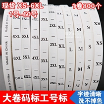 Spot 1-60 Garment Accessories Digital Number Code Wash Label Size Label Size Number Label Wash Mark English